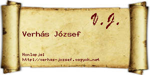 Verhás József névjegykártya