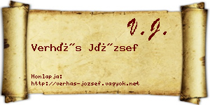Verhás József névjegykártya